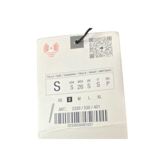 Zara Womens Dress Pants Size S Navy Blue Straight Leg Pinstripe 2330/530 NWT - Picture 7 of 10